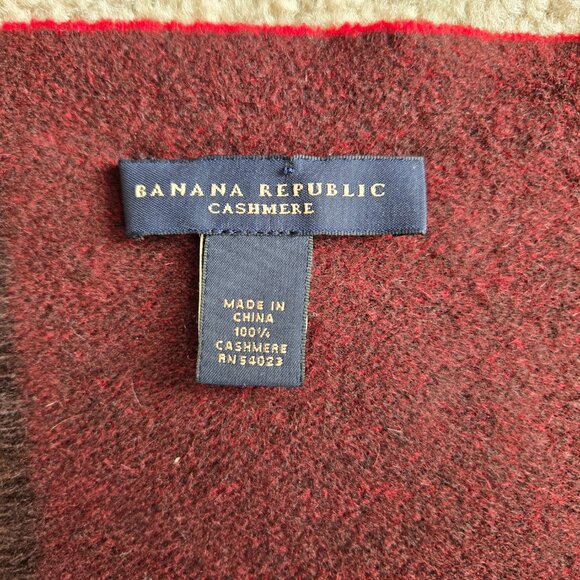 Banana Republic Double Face Cashmere Scarf Brick Burgundy Red - Picture 4 of 9